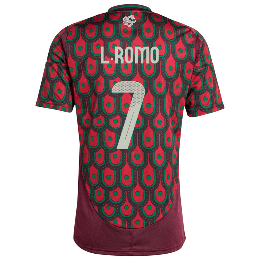 Criança Camisola México Luis Romo #7 Marrom Principal 24-26 Camisa