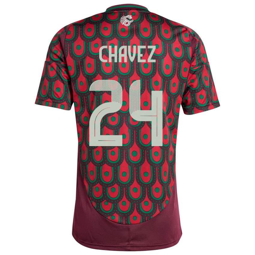 Criança Camisola México Luis Chavez #24 Marrom Principal 24-26 Camisa