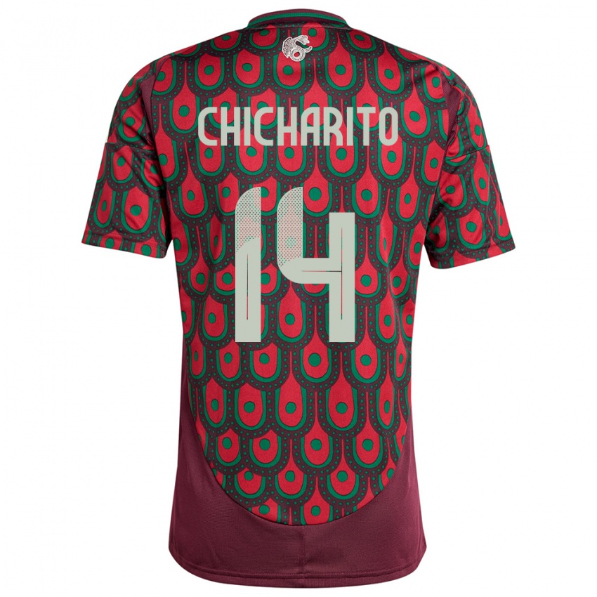 Criança Camisola México Chicharito #14 Marrom Principal 24-26 Camisa