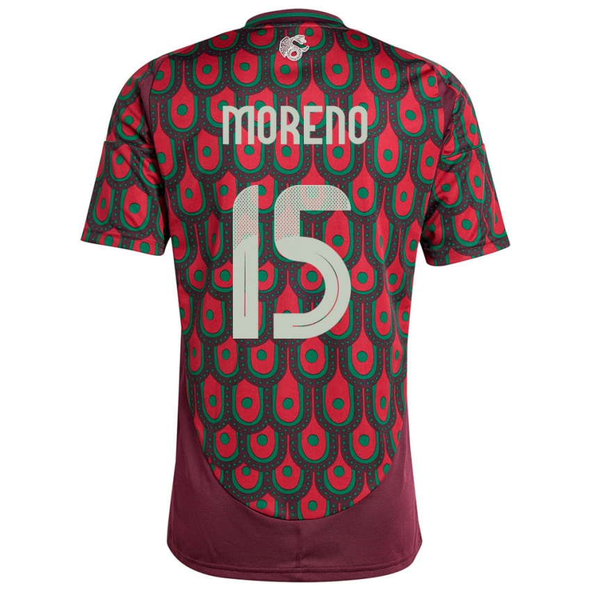 Criança Camisola México Hector Moreno #15 Marrom Principal 24-26 Camisa