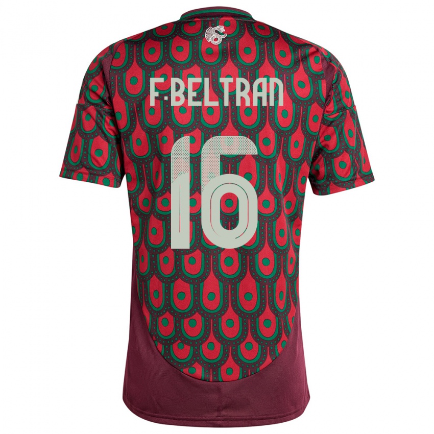 Criança Camisola México Fernando Beltran #16 Marrom Principal 24-26 Camisa