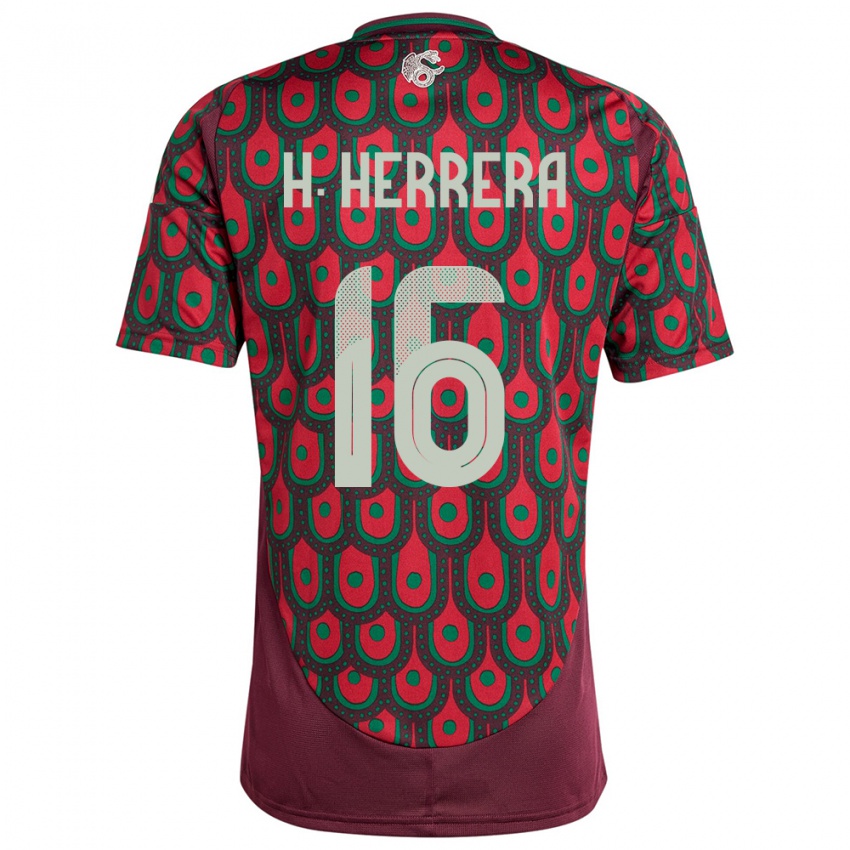 Criança Camisola México Hector Herrera #16 Marrom Principal 24-26 Camisa