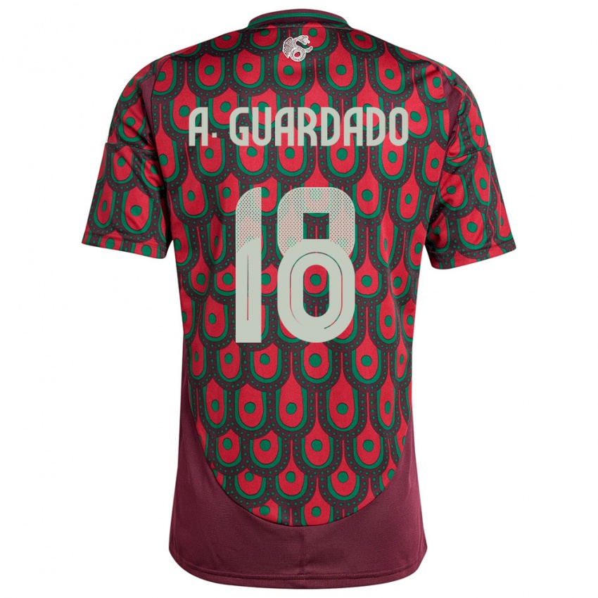 Criança Camisola México Andres Guardado #18 Marrom Principal 24-26 Camisa