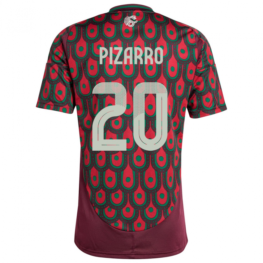 Criança Camisola México Rodolfo Pizarro #20 Marrom Principal 24-26 Camisa