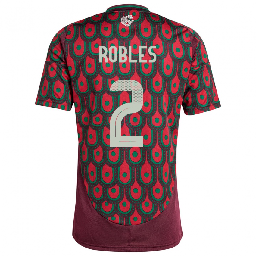 Criança Camisola México Kenti Robles #2 Marrom Principal 24-26 Camisa