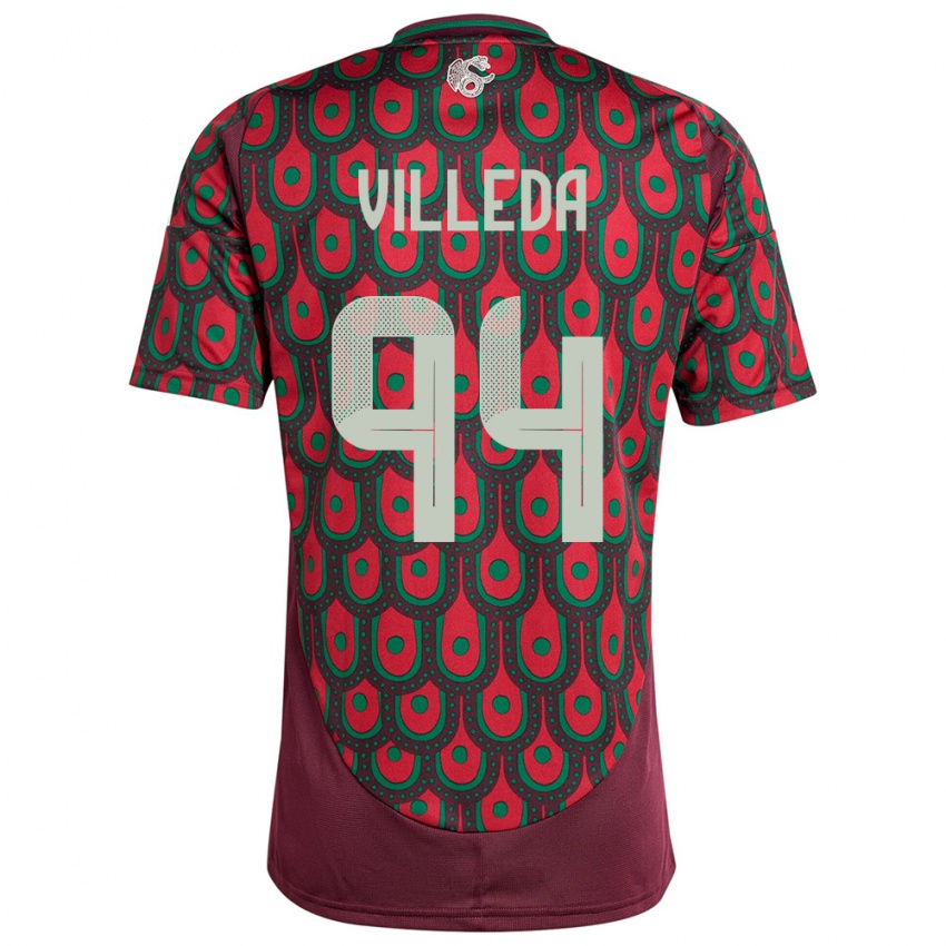 Criança Camisola México Melany Villeda #94 Marrom Principal 24-26 Camisa