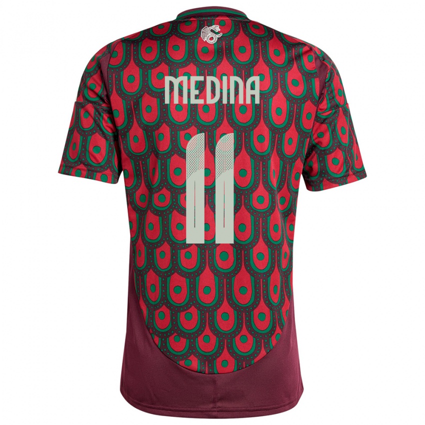 Criança Camisola México Diego Medina #11 Marrom Principal 24-26 Camisa