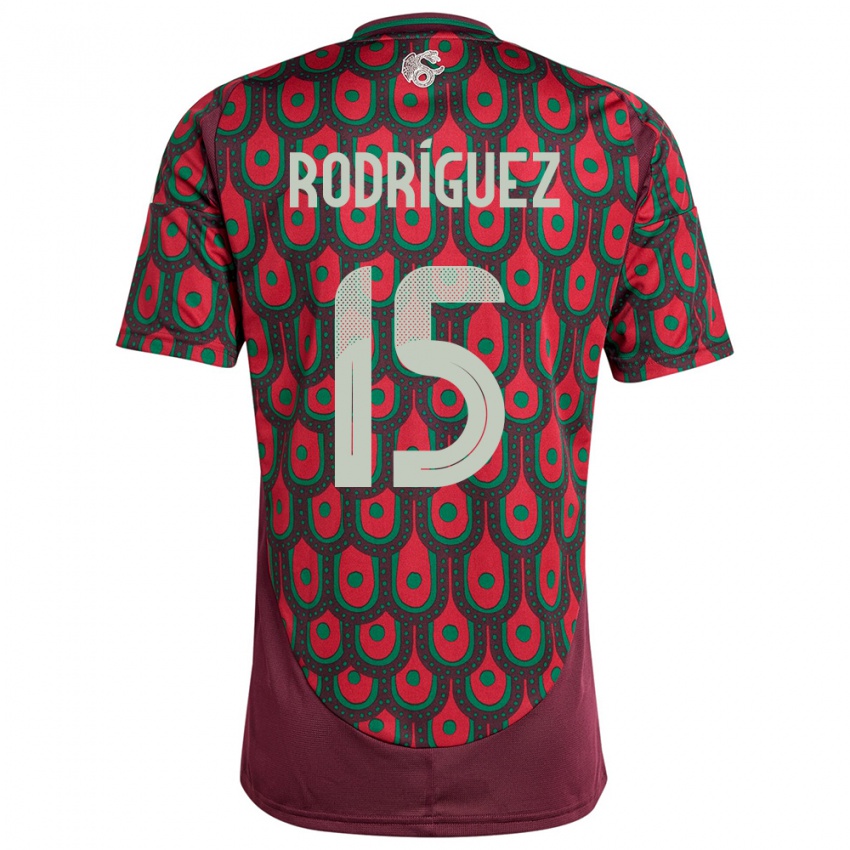 Criança Camisola México Jorge Rodriguez #15 Marrom Principal 24-26 Camisa