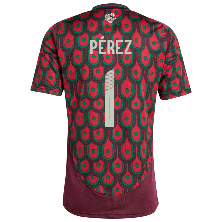 Criança Camisola México Emiliano Perez #1 Marrom Principal 24-26 Camisa