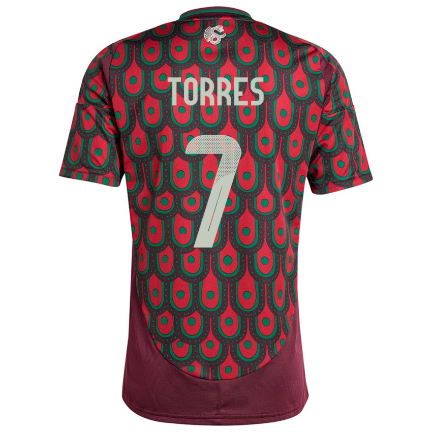 Criança Camisola México Christian Torres #7 Marrom Principal 24-26 Camisa