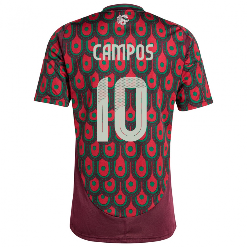 Criança Camisola México Karel Campos #10 Marrom Principal 24-26 Camisa