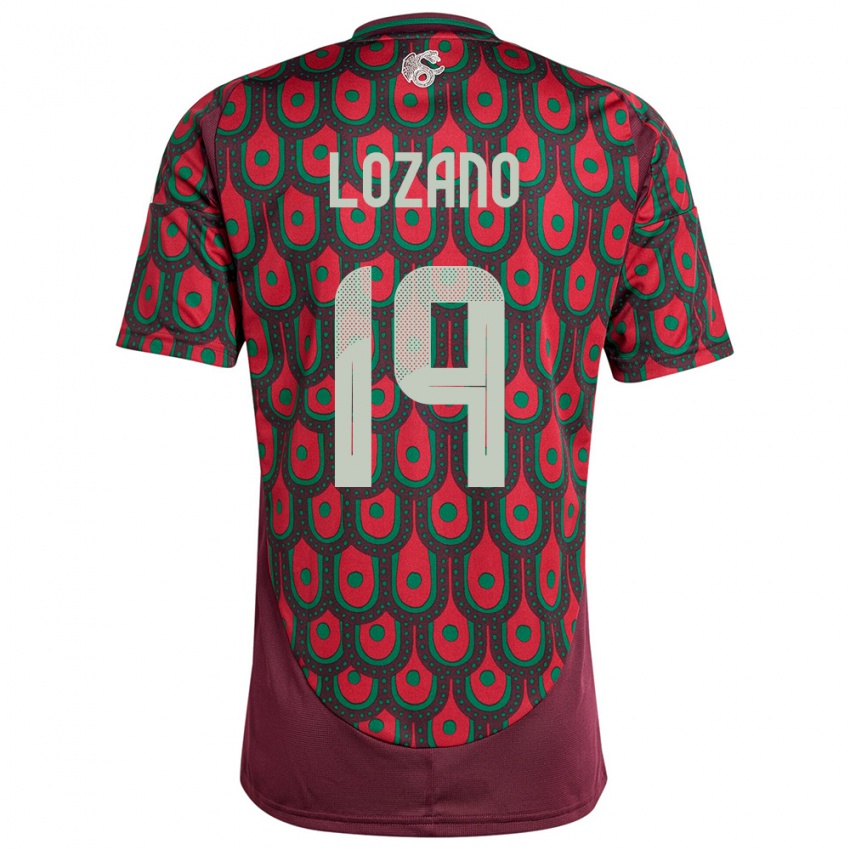 Criança Camisola México Esteban Lozano #19 Marrom Principal 24-26 Camisa