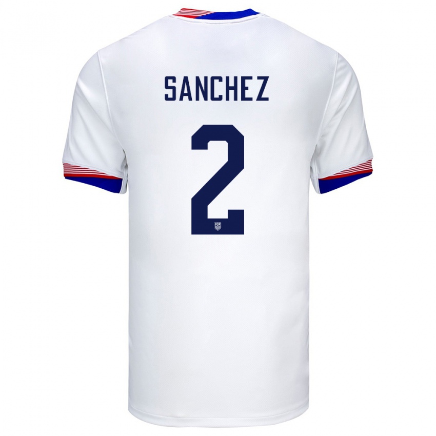 Criança Camisola Estados Unidos Ashley Sanchez #2 Branco Principal 24-26 Camisa