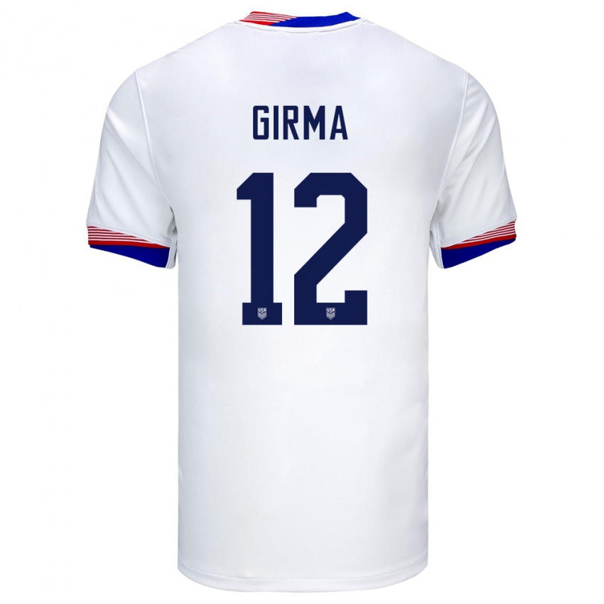 Criança Camisola Estados Unidos Naomi Girma #12 Branco Principal 24-26 Camisa