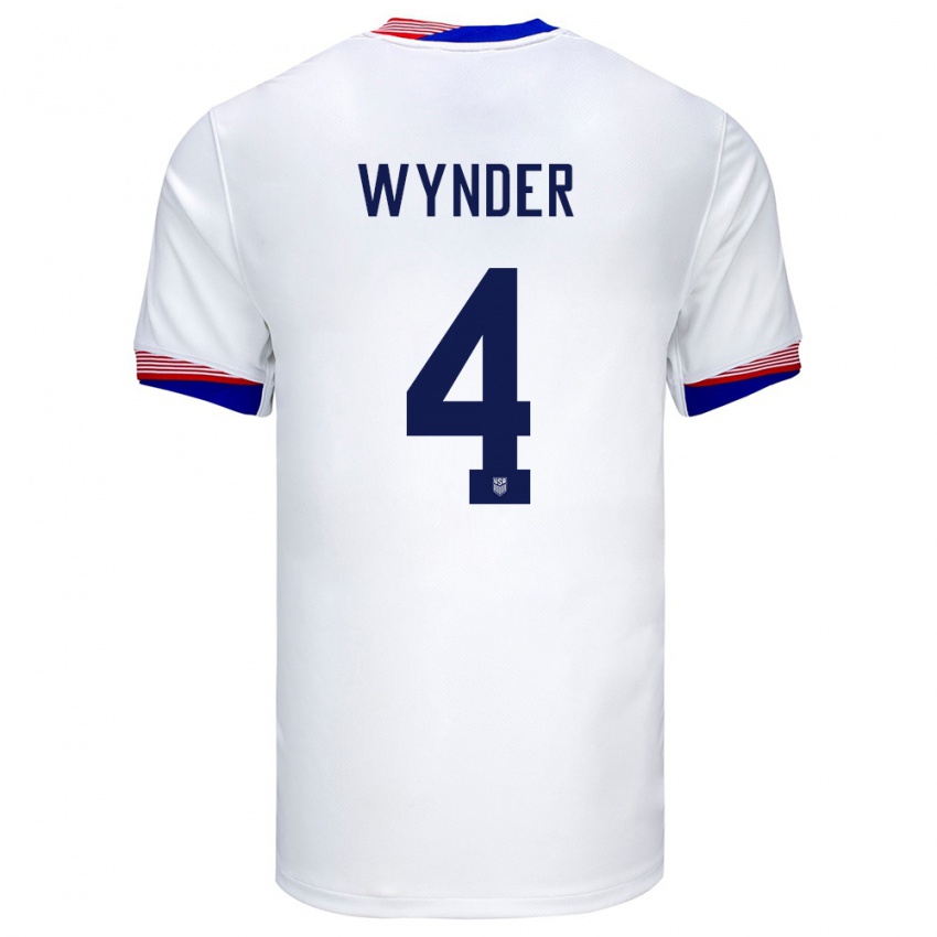 Criança Camisola Estados Unidos Joshua Wynder #4 Branco Principal 24-26 Camisa