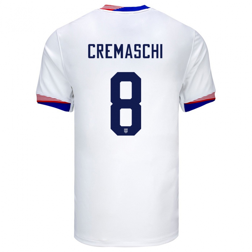 Criança Camisola Estados Unidos Benjamin Cremaschi #8 Branco Principal 24-26 Camisa