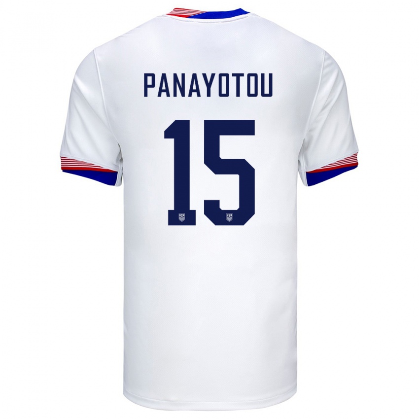 Criança Camisola Estados Unidos Jack Panayotou #15 Branco Principal 24-26 Camisa