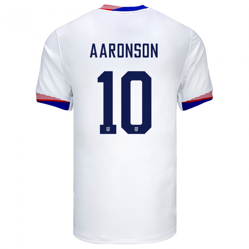 Criança Camisola Estados Unidos Paxten Aaronson #10 Branco Principal 24-26 Camisa