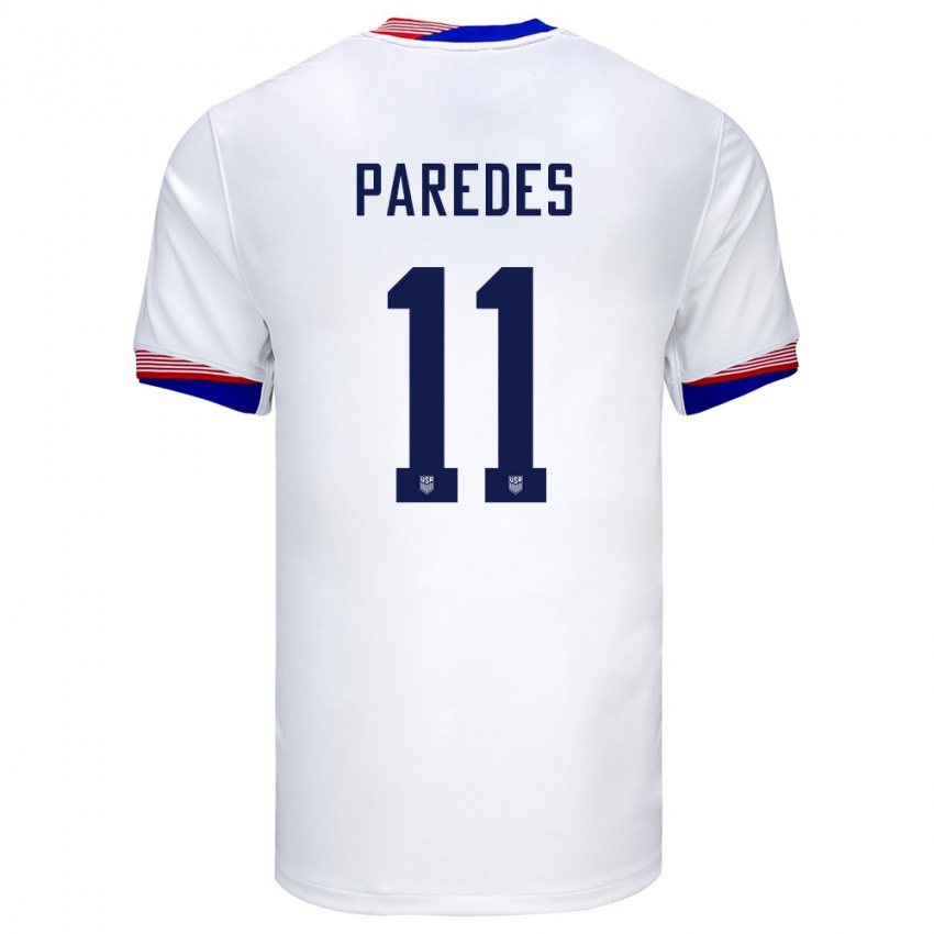 Criança Camisola Estados Unidos Kevin Paredes #11 Branco Principal 24-26 Camisa