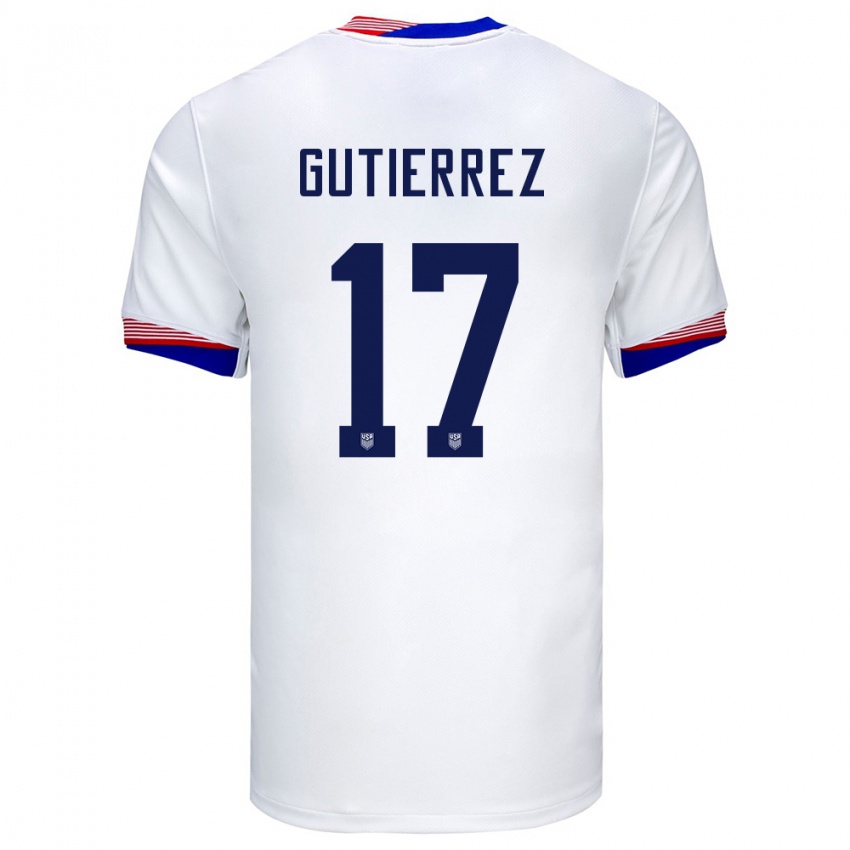 Criança Camisola Estados Unidos Brian Gutierrez #17 Branco Principal 24-26 Camisa