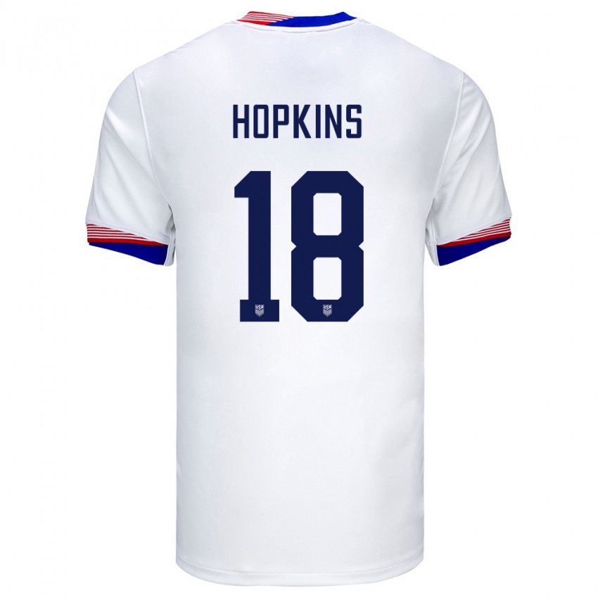 Criança Camisola Estados Unidos Jackson Hopkins #18 Branco Principal 24-26 Camisa