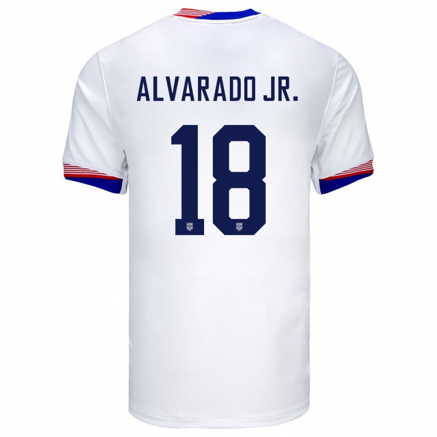 Criança Camisola Estados Unidos Alejandro Alvarado Jr #18 Branco Principal 24-26 Camisa