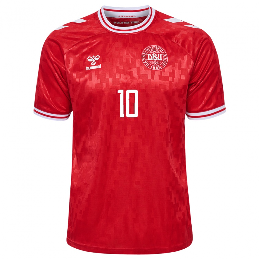 Criança Camisola Dinamarca Christian Eriksen #10 Vermelho Principal 24-26 Camisa