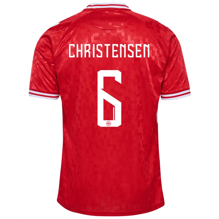 Criança Camisola Dinamarca Andreas Christensen #6 Vermelho Principal 24-26 Camisa