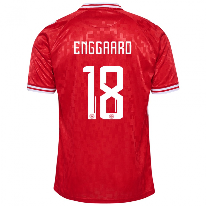 Criança Camisola Dinamarca Mads Enggaard #18 Vermelho Principal 24-26 Camisa