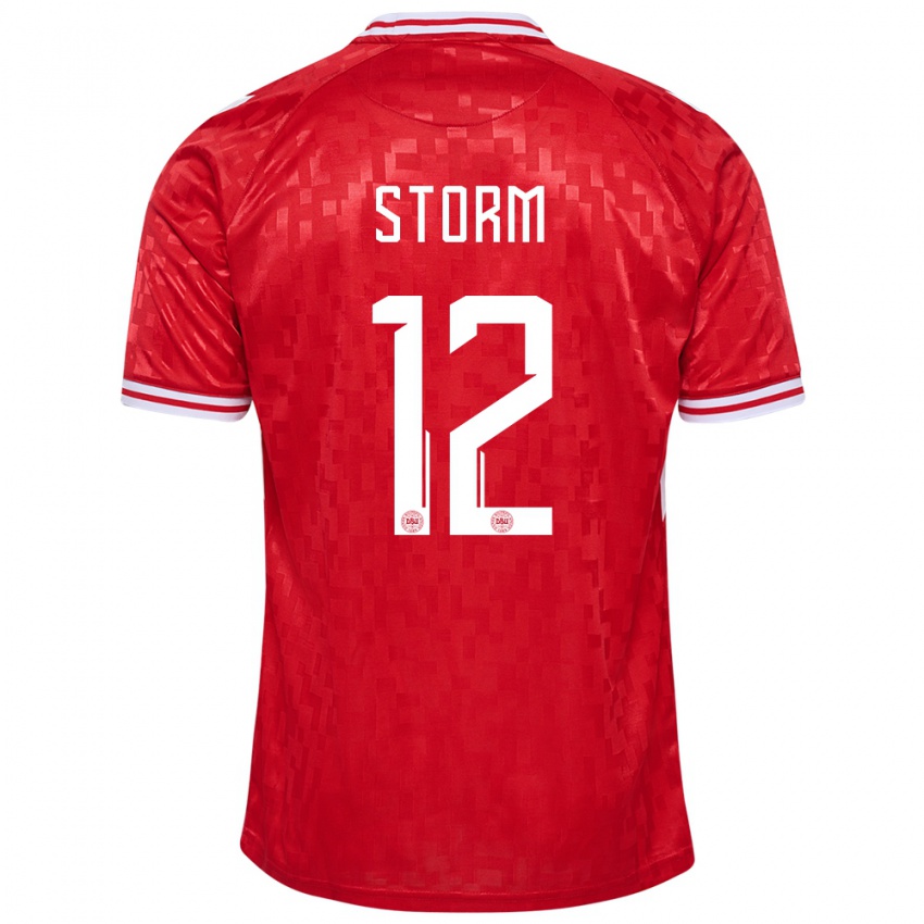 Criança Camisola Dinamarca Tobias Storm #12 Vermelho Principal 24-26 Camisa