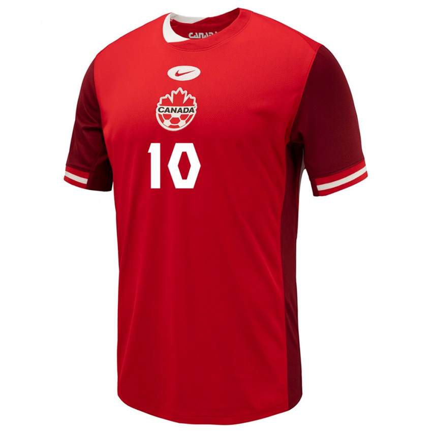 Criança Camisola Canadá David Junior Hoilett #10 Vermelho Principal 24-26 Camisa