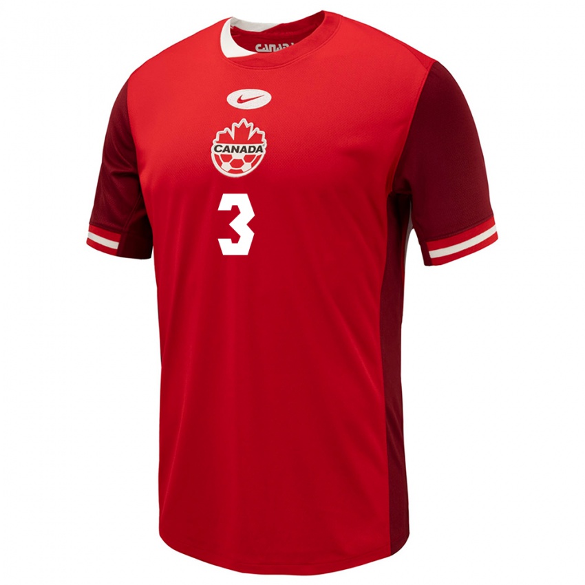 Criança Camisola Canadá Kadeisha Buchanan #3 Vermelho Principal 24-26 Camisa