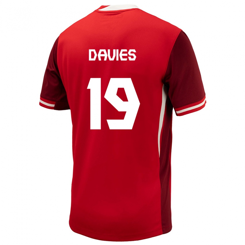 Criança Camisola Canadá Alphonso Davies #19 Vermelho Principal 24-26 Camisa