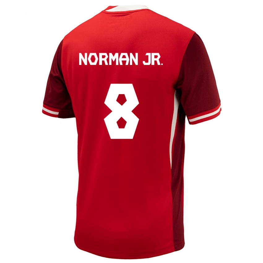 Criança Camisola Canadá David Norman Jr. #8 Vermelho Principal 24-26 Camisa