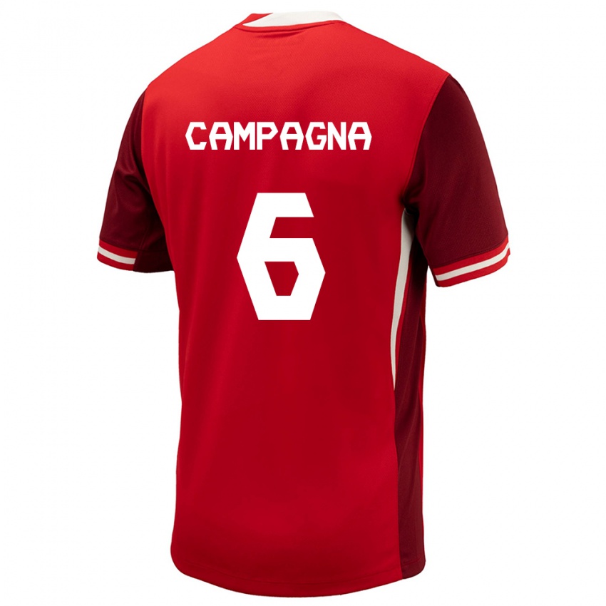 Criança Camisola Canadá Matteo Campagna #6 Vermelho Principal 24-26 Camisa