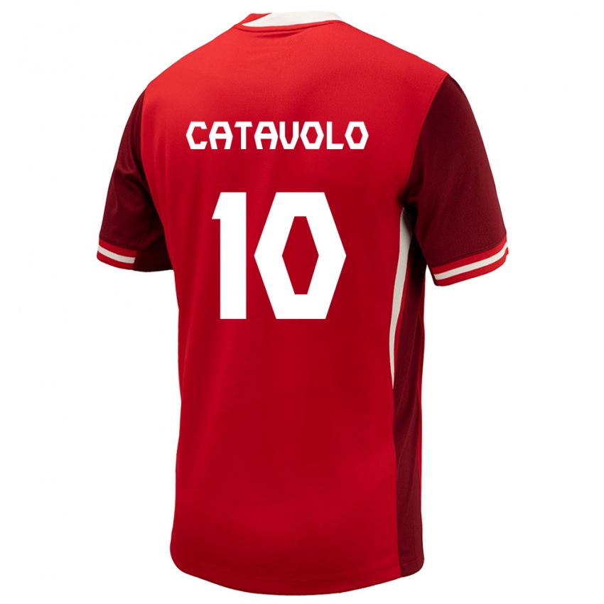 Criança Camisola Canadá Matthew Catavolo #10 Vermelho Principal 24-26 Camisa