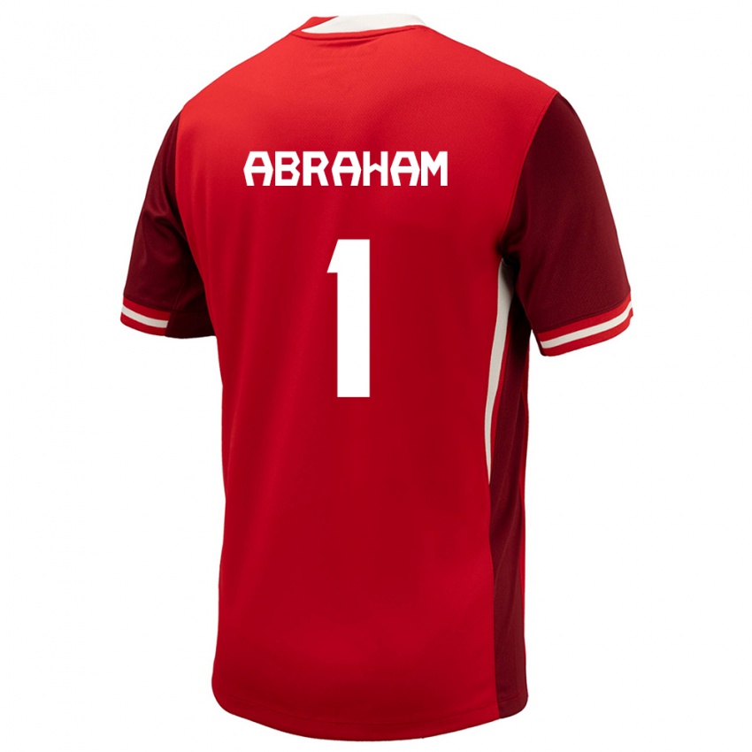 Criança Camisola Canadá Nathaniel Abraham #1 Vermelho Principal 24-26 Camisa