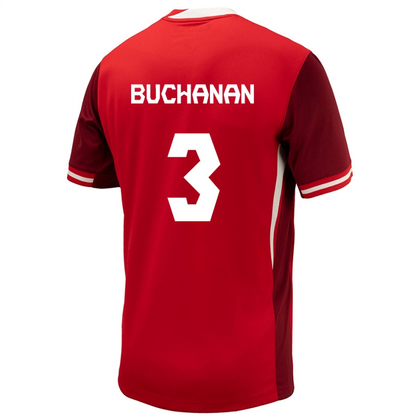 Criança Camisola Canadá Kadeisha Buchanan #3 Vermelho Principal 24-26 Camisa