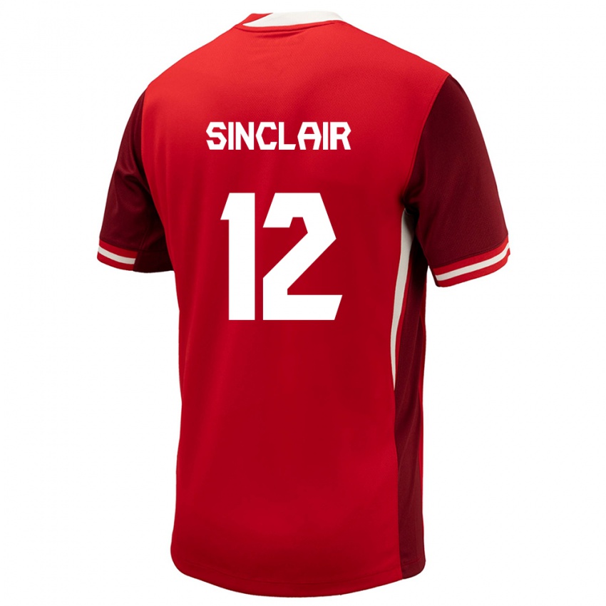 Criança Camisola Canadá Christine Sinclair #12 Vermelho Principal 24-26 Camisa