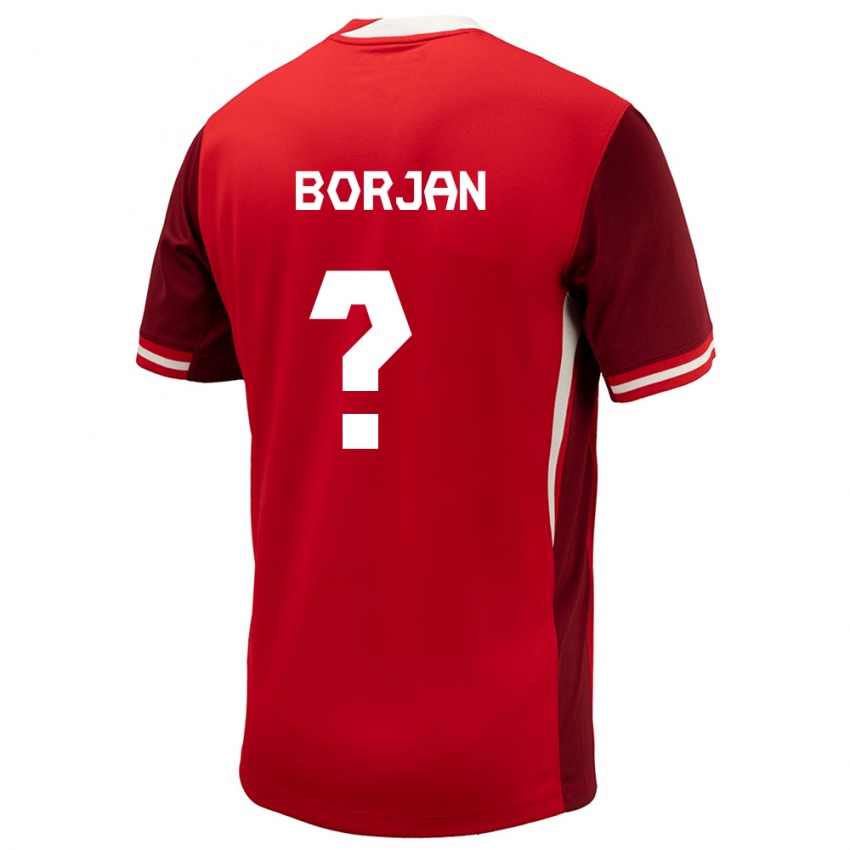 Criança Camisola Canadá Nikola Borjan #0 Vermelho Principal 24-26 Camisa