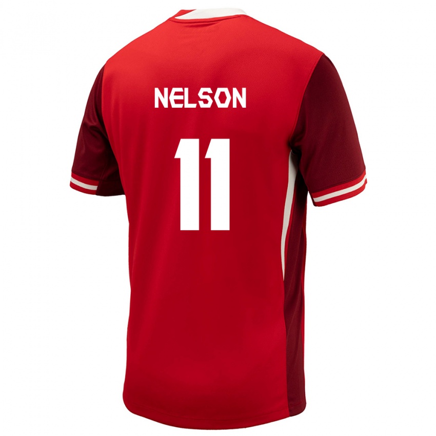 Criança Camisola Canadá Jayden Nelson #11 Vermelho Principal 24-26 Camisa