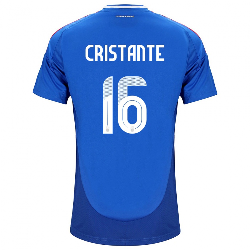 Criança Camisola Itália Bryan Cristante #16 Azul Principal 24-26 Camisa