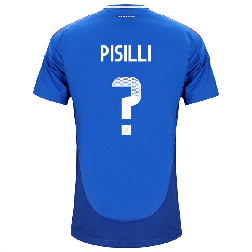 Criança Camisola Itália Niccolò Pisilli #0 Azul Principal 24-26 Camisa