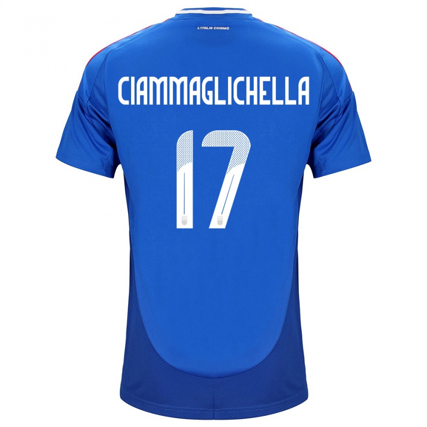 Criança Camisola Itália Aaron Ciammaglichella #17 Azul Principal 24-26 Camisa