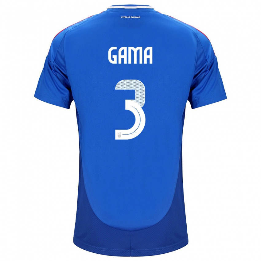 Criança Camisola Itália Sara Gama #3 Azul Principal 24-26 Camisa