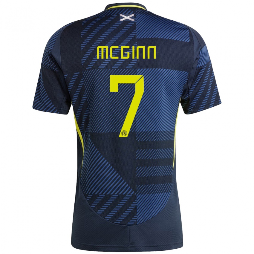 Criança Camisola Escócia John Mcginn #7 Azul Escuro Principal 24-26 Camisa