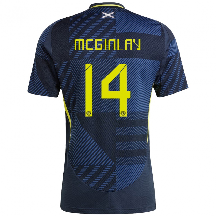 Criança Camisola Escócia Aiden Mcginlay #14 Azul Escuro Principal 24-26 Camisa