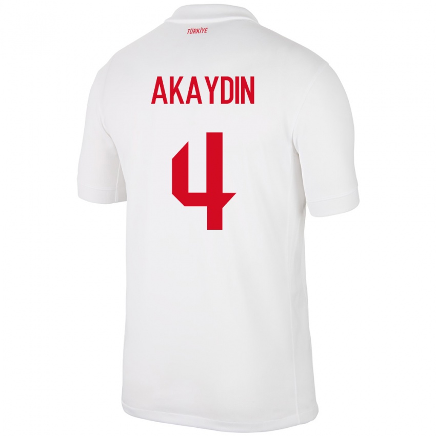 Criança Camisola Turquia Samet Akaydin #4 Branco Principal 24-26 Camisa