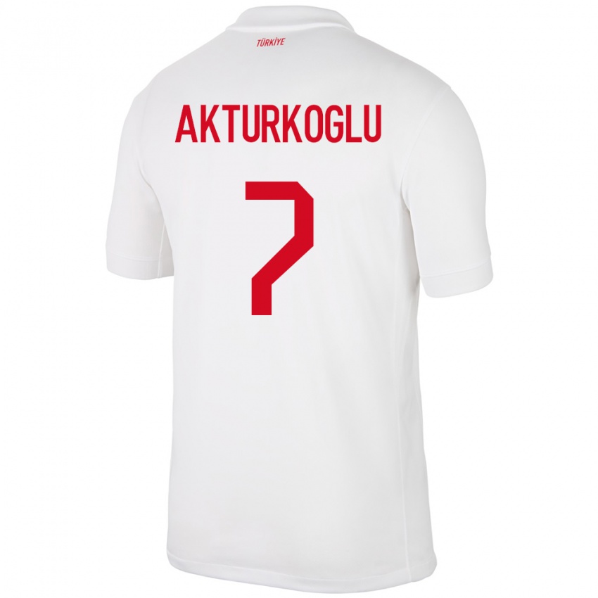 Criança Camisola Turquia Kerem Aktürkoğlu #7 Branco Principal 24-26 Camisa