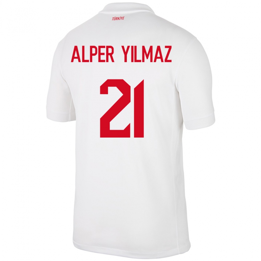 Criança Camisola Turquia Barış Alper Yılmaz #21 Branco Principal 24-26 Camisa